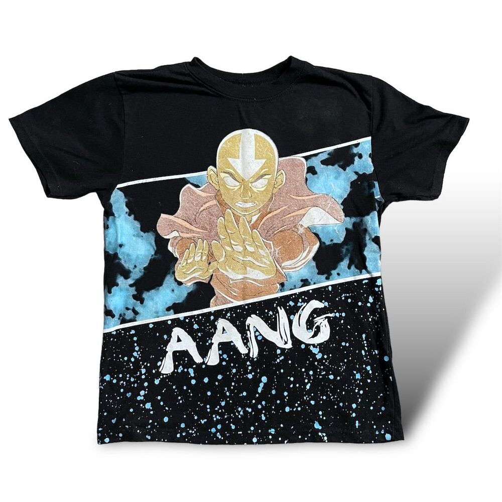 Avatar: The Last Airbender Aang Graphic T-Shirt Black Size S Unisex